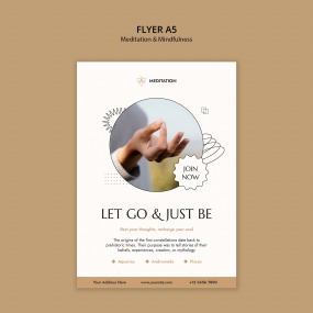 瑜伽主题活动宣传单A5模板设计